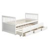 Captain's Bed Twin Daybed with Trundle Bed and Storage Drawers, Beds for chlidren