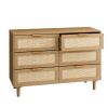 6 drawers Rattan dresser Rattan Drawer, Bedroom,Living Room