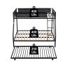 Twin over Full Metal Bunk Bed with Trundle/ Sturdy Metal Bed Frame/ Noise-Free Wood Slats/ Comfortable Textilene Guardrail/ Space-saving Trundle/ Bunk