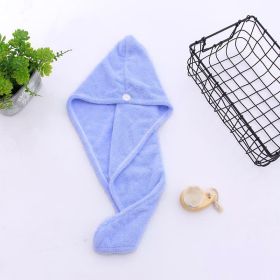 1pc Fast Drying Hair Towel With Button, Super Absorbent Hair Towel Wrap, Soft And Water-Absorbing Hair Drying Towel, Fast Drying Hair Wraps For Women, (Color: Blue)