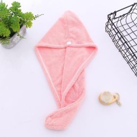 1pc Fast Drying Hair Towel With Button, Super Absorbent Hair Towel Wrap, Soft And Water-Absorbing Hair Drying Towel, Fast Drying Hair Wraps For Women, (Color: Pink)