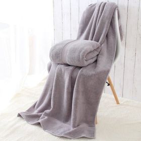 Soft Cotton Extra Large Bath Towel (32-Inch-by-70-Inch) Luxury Bath Sheet (Color: Gray, size: M)