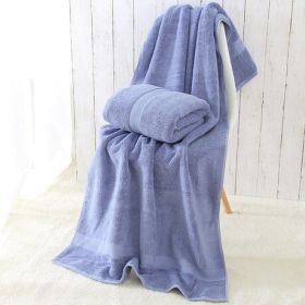 Soft Cotton Extra Large Bath Towel (32-Inch-by-70-Inch) Luxury Bath Sheet (Color: Blue, size: M)