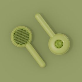 Ai Wo Pet Comb Cat Hair Comber Dog Needle Comb Hair Removal and Float Removal Cat Supplies Wholesale One Piece (colour: Burger Comb - Avocado Green)