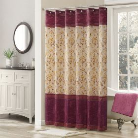 Muwago Luxury Royal Scroll Style Shower Curtain Colorful Waterproof Mildew Proofing Fabric Bathing Cover Aethetic Bathroom Decor (size: W72"*H78")