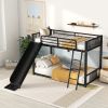 Metal Bunk Bed with Slide, Twin over Twin