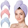 1pc Fast Drying Hair Towel With Button, Super Absorbent Hair Towel Wrap, Soft And Water-Absorbing Hair Drying Towel, Fast Drying Hair Wraps For Women,