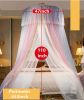 Princess Bed Canopy for Girls,Bed Canopy Curtain- Double Layer Sheer Mesh Dome Bed Curtain- Round Lace Princess Mosquito Net Tent for Twin Full Queen