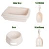 Pet Supplies Set Cat Kitten Dog Litter with Feeder Bowl and Litter Scoop