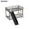 Metal Bunk Bed with Slide, Twin over Twin