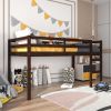 Campbell Wood Twin Junior Loft Bunk Bed, Espresso