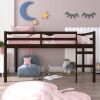 Campbell Wood Twin Junior Loft Bunk Bed, Espresso